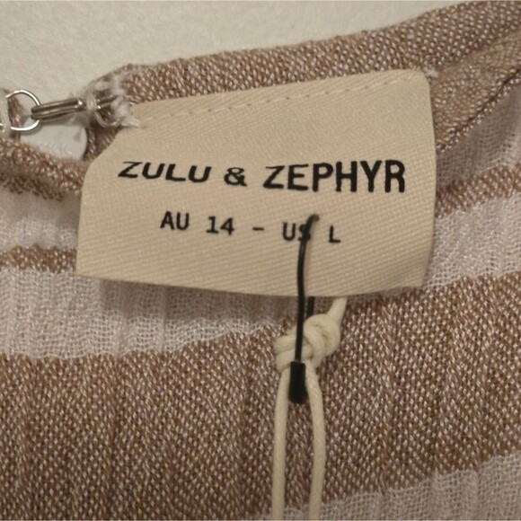NWT Zulu & Zephyr Backroad assymetrical striped dress size L - Picture 6 of 9